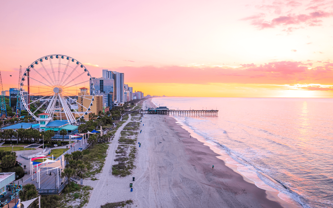 Myrtle Beach Ferris Wheel at sunset