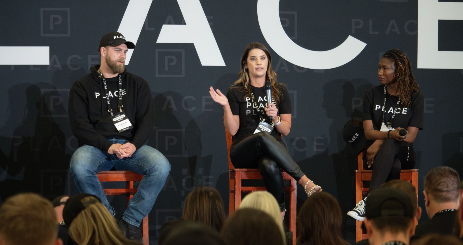 Panel of real estate professionals sharing real estate prospecting strategies at a PLACE event.