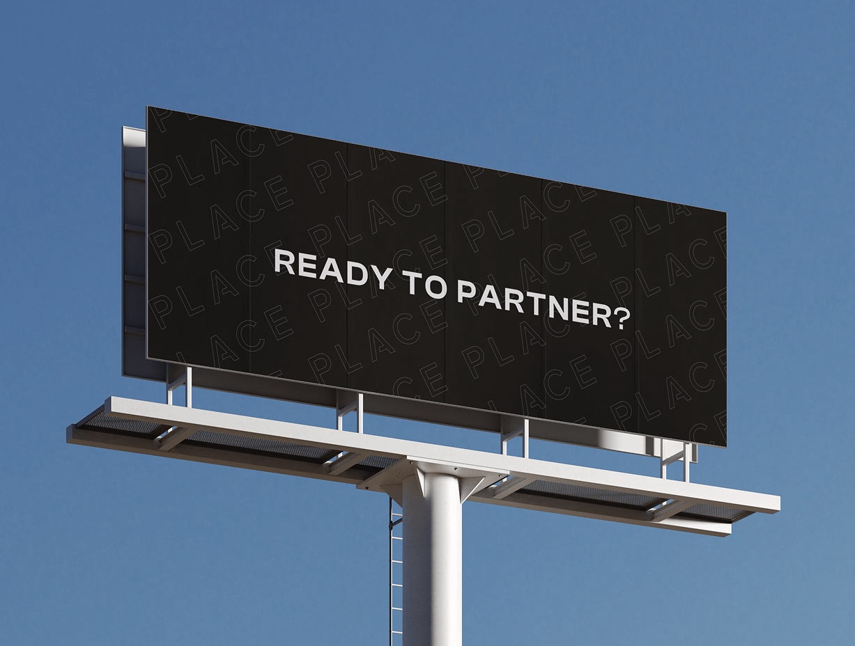 billboard of ready to partner text